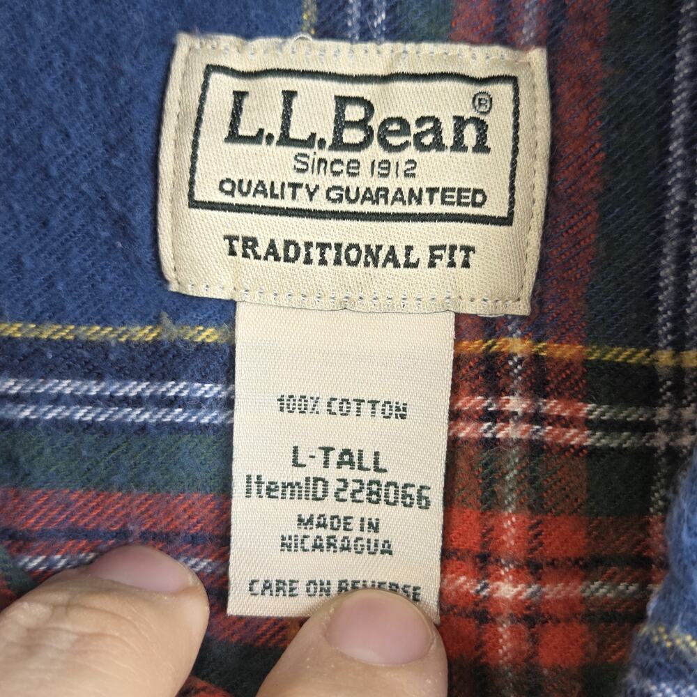 Vtg LL Bean Mens Shirt Sz XXXL Red Plaid Gorpcore Long Sleeve Gorpcore Collared - Picture 2 of 16